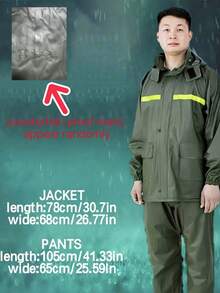 1pc Unisex Outdoor Hooded Waterproof Raincoat With Reflective Strips & Breathable Vents Insulation,Galentines,Puppy,Carnival,Party Decorations