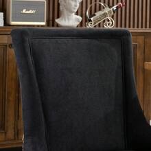 A&A Furniture, Ultra Side Dining Chair, Thick Fabric Chairs With Solid Wood Legs In Neutral Tone, Brass Nail, Set Of 2, Leopard Print, DE1807LP - Leopard + Chenille + Foam - View 6