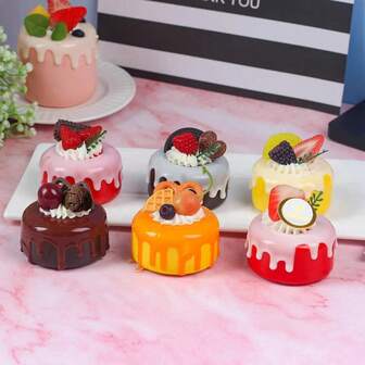 1pc Bright Icing Cake Model, Colorful Decor Photography Prop Fridge Magnet (Handmade, Not Guaranteed Identical)