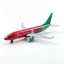 Holiday Edition Collectible Diecast Model Airplane With "Merry Christmas" Design, Suitable For Collection And Gift Giving - Red and Green - View 4