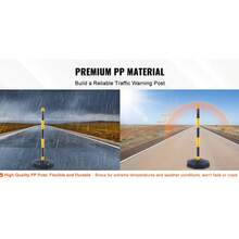 Conos de señalización de tráfico ajustables, paquete de 6, barrera de señalización  vial con base rellenable, cadena de 8 pies, para control de tráfico, advertencia, estacionamiento, construcción, carreteras, amarillo y negro - paquete de 6 - Ver 6