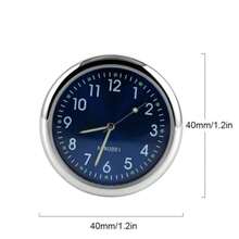 1pc Black Glow Decorative Car Clock, Mini Quartz Analog Clock For Dashboard, Stick-on Watch For Car, Designed For High-end Cars