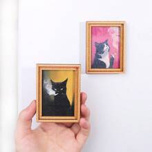 1pc Wooden Photo Frame Refrigerator Magnet, Suitable For Home, Office, Study Room Refrigerator Decoration - Refrigerator Magnet - Multicolor - View 6