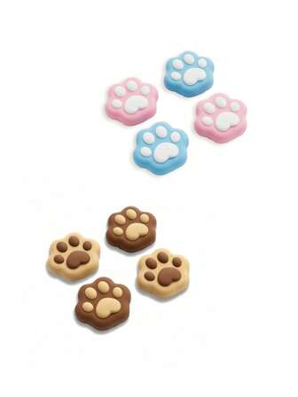 GeekShare かわいい猫の足型シリコン製親指グリップ ジョイスティックキャップ Nintendo Switch 2用 4個
