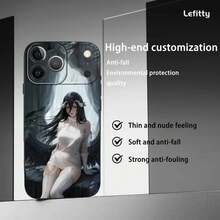 Cute Anime A-Albedo Overlord Phone Case Cover Compatible With  17 16 15 14 13 12 11 Pro Max Plus Mini Black Frosted Soft Shell Funda, Cover Compatible With  17 Case,  17 Pro Case,  17 Pro Max Case - Z6 - 查看 4