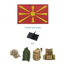 2 PCS  North Macedonia Flag Patches Embroidered Tactical Military Patch Morale Patch Applique Fastener Hook And Loop{Inchcolor_nameinch:InchNorthMacedoniainch} - 北馬其頓 - 查看 5