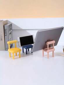 1个创意可爱办公椅手机支架，趣味手机支架，兼容智能手机/手机/平板电脑/电子阅读器（蓝/绿/粉/黄） - 彩色 - 查看 2