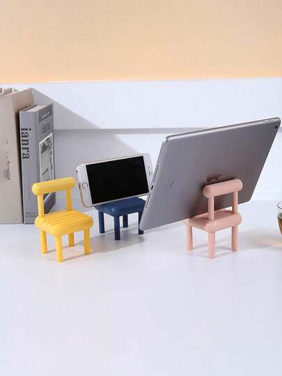 1个创意可爱办公椅手机支架，趣味手机支架，兼容智能手机/手机/平板电脑/电子阅读器（蓝/绿/粉/黄）