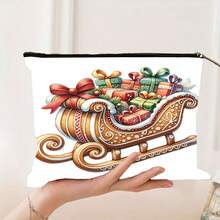 9 piezas, bolsa de maquillaje con estampado de muñeco de nieve y hombre de jengibre navideño y calcetines navideños, bolsa de cosméticos con cremallera y bolsa de artículos de tocador, estilo bohemio, bolsa de medicina reutilizable con tema de dibujos animados, bolsa para lápices, bolsa de almacenamiento, para la escuela, decoración del hogar de verano, bolsa de aperitivos, 9 pulgadas x 6 pulgadas