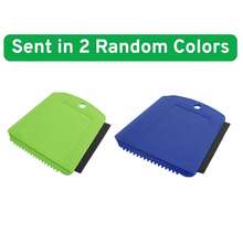 Kompaktowa plastikowa skrobaczka do szyb samochodowych 11,5 x 12 cm | Wytrzymała łopata do śniegu do użytku na zewnątrz zimą | Przenośny odmrażacz do sprzętu górskiego i narciarskiego - Kolory wysyłane losowo - Zobacz 12