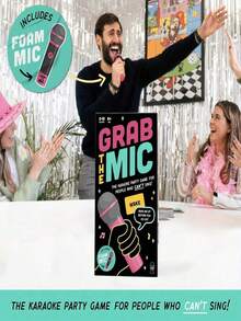 Family Karaoke Board Game W/Foam Mic, 14+ Ages, 2-10 Players - Games For Bad Singers W/ 250 Lyrics (125 Cards) For Hilarious Game Nights & Birthday Party - màu đen - Xem 5