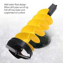 28*8in Broca De Taladro Para Plantar Jardín Pesca En Hielo Barrena para Hielo, Broca Eléctrica para Pesca en Hielo con Dispositivo Flotante, 8 Pulgadas de Diámetro y 28 Pulgadas de Longitud - Amarillo - Ver 9