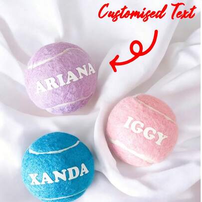 1/3/5Pcs Personalized Tennis Ball,Can Be Customized With Your Name , Multiple Colors Available, Christmas/Birthday Gift, High Elasticity For Beginner Training & Match, Massage Pet Ball, Chew Toy, Custom Logo Tennis Accessory, Stress Relief Pet Supplies,Gym Wear
