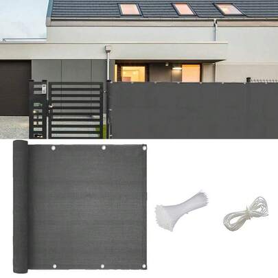 Pantalla de privacidad para valla de 90 cm x 5 m, para balcón, cubierta de privacidad, parabrisas para porche, terraza al aire libre, patio, balcón, para cubrir el sol, Valla de privacidad de 2.95 x 16.4 pies, cubierta de sombra de esgrima resistente para pared, jardín, patio trasero