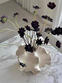 1 件黑色波浪树脂花瓶家居装饰客厅餐桌中心装饰