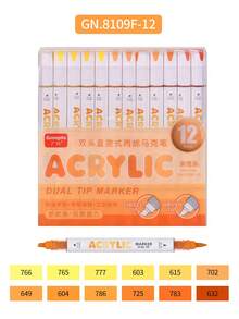 GuangNa 12/72/240colour Dual-Tip Acrylic Markers For Rock Painting, Ceramics, Wood, Plastic, Calligraphy, Card Making - Multicolor - View 18