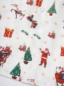 Men's Casual Christmas All-Over Print Long Sleeve Shirt - Multicolor - View 5