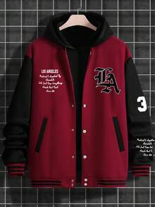 洛杉矶36号男女通用棒球外套 - 超柔软面料，极致舒适，寒冷天气可靠保暖，价格实惠，难以抗拒 - 酒紅色 - 查看 2