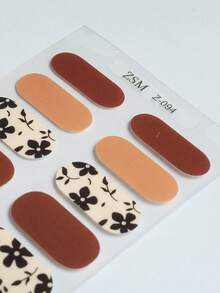16pcs Semi-Cured Gel Nail Stickers, Jelly Beige Color, Salon Quality, Long-Lasting, Requires UV Lamp Curing - Multicolor - View 6