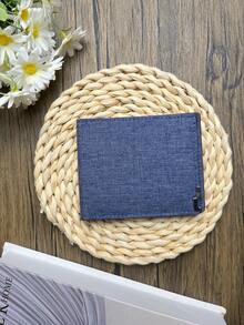 Men's Short Wallet, Imitation Denim Design Wallet, Fashionable Business Style, Textured Design, Multiple Card Slots, Large-Capacity Bill Compartment And Practical Pockets, Ample Storage Space, Can Be Cash, Cards And Small Items In An Orderly Manner.