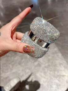 1pc 15ml Refillable Luxury Rhinestone Decorated Pump Bottle, Suitable For Lotions, Creams, Foundations, Travel Size Cosmetic Packaging, DIY Liquid Dispenser, Creative Gift