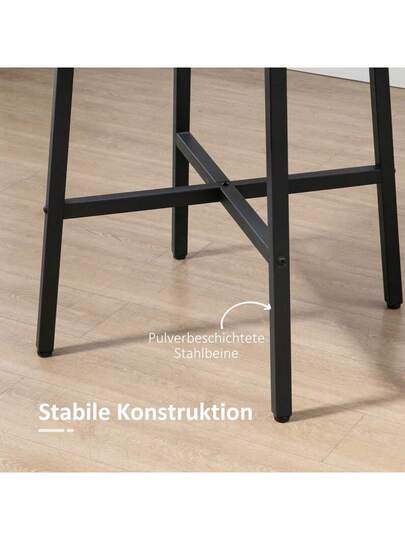 HOMCOM Dining Table, Kitchen Tafel People, Living Room Kitchen, Steel, Brown, 80 76 Cm view 7