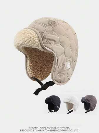 1pc Fleece Ear Flap Hat, Warm & Thick For Autumn/Winter Outdoor Activities Like Skiing, Cycling, Suitable For Men