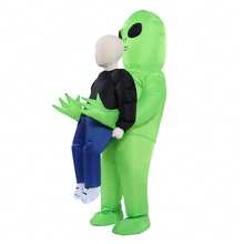 Inflatable Alien Costume For Kids Funny Blow Up Alien Carrying Costume For Halloween Cosplay,Halloween Costumes, Decoration - 綠色 - 查看 4