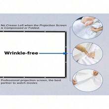 ZZPQVT 60英寸、84英寸、72英寸、100英寸、120英寸、150英寸便携式可折叠投影幕，16:9 4K 3D室内/室外投影电影幕，适用于家庭影院、露营和娱乐活动