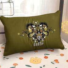 1 față de pernă dreptunghiulară imprimată, închidere cu fermoar, poliester, lavabilă la mașină, perfectă pentru decorarea biroului, a camerei de zi și a dormitorului, pentru acasă sau pentru cadouri de sărbători (miezul de pernă nu este inclus)