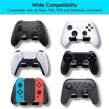 Support mural universel pour casque et manette - Support de casque de jeu pour Nintendo Switch/PC, support en ABS économisant l'espace avec tapis en silicone, options de 2/4/6 pièces - Multicolore - Voir 3