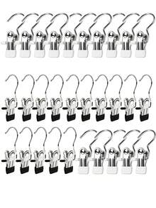 50/40/30/20/15/10/5件不锈钢衣夹，带钩洗衣衣钉，衣柜靴子衣架，带钩夹子，便携式挂衣夹，衣柜收纳袋，多功能单夹衣架，靴子夹，无缝挂钩织物收纳袋，适用于裤子、帽子、裙子、袜子、鞋子、裙子、牛仔裤、靴子、裙子