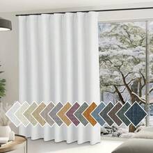 2025  Bedroom Curtains 2 Panels Sets Faux Linen Textured, Pinch Pleated Room Darkening Light/Heat Blocking Window Drapes Thermal Insulated For Living Room, Angora, W50 X L108, 2 Panels - 鉤腰帶 | 灰白色 - 查看 9