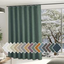 2025  Bedroom Curtains 2 Panels Sets Faux Linen Textured, Pinch Pleated Room Darkening Light/Heat Blocking Window Drapes Thermal Insulated For Living Room, Angora, W50 X L108, 2 Panels - 灰綠色 - 查看 11