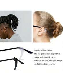 4 Pairs Silicone Eyewear Grips - Anti-Slip Nose Pads & Temple Tips With Secure Lock Design, Invisible Ear Hooks For Glasses Safety During Sports & Daily Use (Perfect Gift For Active Lifestyles & Elderly Users) - Multicolor - View 4