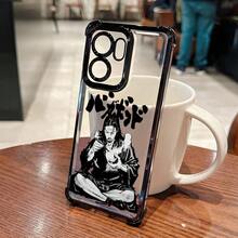 Funda de teléfono creativa de hombre de cabello largo negro sentado con las piernas cruzadas comiendo, estilo de anime, adecuada para OPPO Realme 15 14 13 12 11 Pro Plus C75 C55 C53 C35 C33 4G 5G, marco electrochapado, cubierta trasera transparente anti-caída, estilo de , funda para smartphone, funda de uso diario, diseño de anime, estética de , borde electrochapado, material a prueba de golpes, accesorios de teléfono de moda, funda de teléfono de moda, entusiastas de los dibujos animados, fans de anime. - Mezcla de colores - Ver 3