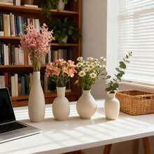 1pc Multi-Shaped Ceramic Vase Four-Piece Set Of Black And White Matte Texture Soft Clothes With " Wild Artifact" To Easily Grasp The Space Style - Multicolor - View 2