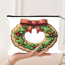 9 piezas, bolsa de maquillaje con estampado de muñeco de nieve y hombre de jengibre navideño y calcetines navideños, bolsa de cosméticos con cremallera y bolsa de artículos de tocador, estilo bohemio, bolsa de medicina reutilizable con tema de dibujos animados, bolsa para lápices, bolsa de almacenamiento, para la escuela, decoración del hogar de verano, bolsa de aperitivos, 9 pulgadas x 6 pulgadas