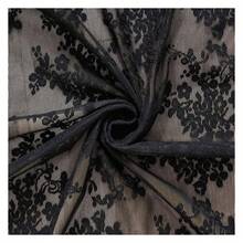 Black Lace Curtains 36 Inch Length Gothic Cafe Curtains Short Kitchen Sheer Curtain Panels For Bathroom Spooky Halloween Holiday Party Decor 2 Panels 26 X 36 Inch - 多色641 - 查看 2