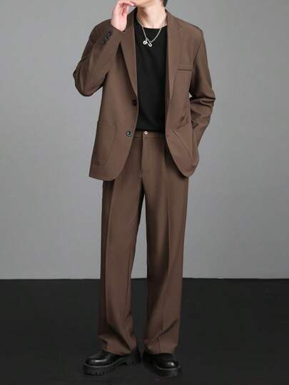 春秋必須 メンズセットアップ スーツジャケット＆パンツ 快適で上品な一着