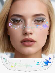 6 tờ nhãn dán tàn nhang ngày lễ tình nhân, tem môi hình trái tim lấp lánh bằng laser, hình xăm tàn nhang tạm thời cho các quý cô trong ngày lễ tình nhân - Nhiều màu - Xem 7