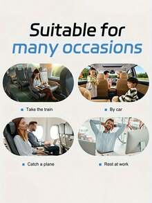 1/2pcs Foldable Minimalist Neck Pillow With Arm Strap, Suitable For Airplane/Car Seats, Lightweight Portable Travel Accessory, Supports Head, Body And Arm, Provides Inclined Support For Perfect Sleep System - Multicolor - View 2