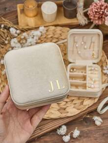 圣诞礼物、定制天鹅绒首饰盒、旅行首饰盒、伴娘邀请、小型耳环收纳盒、送给姐妹、朋友的礼盒、生日礼物、新年魅力 - 彩色 - 查看 4