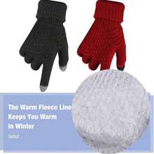 Women's Winter Touch Screen Gloves Cold-Proof Warm Winter Warm Gloves Korean Style Gloves Fleece Thickening Cycling Gloves Warm Fleece-Lined Gloves Elastic Cuffs Suitable For Skiing And Outdoor Use - Xám - Xem 3