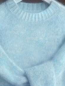 Women's Mohair Sweater - French Raglan Sleeve, Relaxed Fit, Soft & Comfortable, Suitable For Autumn/Winter, Great Christmas/Birthday Gift