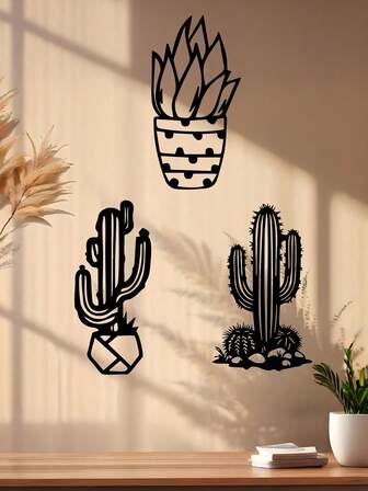1 Stück (20-60cm), minimalistisch/grenzüberschreitend beliebt, Metall Kaktus Wanddekoration, nordischer Ins-Stil, detaillierte verschiedene Kakteen mit Sonne & Blumen, ideal für Boho/Pflanzenfans, Boho Pflanzenmotiv - perfekt für Halloween/Erntedank/Ostern, Hauspartys/DIY Projekte/Einweihungen, Wohnzimmer/Schlafzimmer/Studio/Balkon, Frühling/Sommer, dekorative Aufhängung.