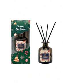 1 Conjunto de Vela Perfumada Sem Chama de Natal, Embalagem Bonita, Várias Opções de Fragrância, Serve como Difusor de Fragrância e Decoração, Adequado para Fragrância Doméstica, Purificação do Ar e Decoração de Feriados, Decoração Interna de Natal (4 Varetas de Rattan) - Duoxiang - Visão 10