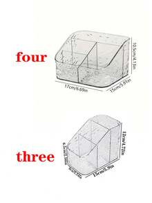 1 pieza Caja de almacenamiento de maquillaje, Soporte para lápiz labial, Organizador de cosméticos para tocador, Organizador de cosméticos, Bandeja expositora de cosméticos, Caja de almacenamiento de cortaúñas, Estantería de almacenamiento de artículos de oficina, Organizador de maquillaje, Soporte de brochas, Caja de maquillaje, Adecuado para dormitorio, baño, sala de estar, dormitorio, almacenamiento de tocador, decoración de otoño, decoración de habitación, decoración de dormitorio, organizador de habitación - transparente - Ver 7
