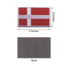 2 PCSDenmark Flag Patches Embroidered Tactical Military Morale Patch Applique Fastener Hook And Loop{Inchcolor_nameinch:InchDenmarkinch} - Denmark - View 3