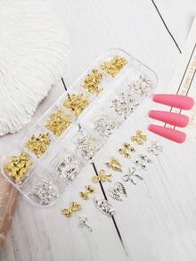 Conjunto de 60 Peças de Fitas de Laço Joia de Unhas, Incluindo uma Variedade de Laços, Asas de Anjo, Ornamentos em Forma de Cruz e Outras Cores Mistas, Adequado para Design de Unhas em Vários Formatos, Ornamentos de Laço de Fita Francesa Kawaii Aesthetic, Acessórios de Decoração de Arte de Unhas